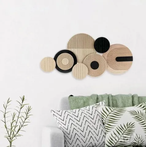 Дървена декорация за стена, " Кръгове", 67,5см, снимка 4 - Декорация за дома - 49632131