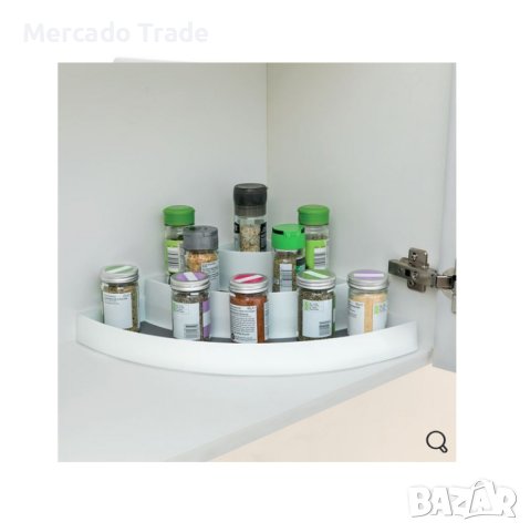 Поставка за подправки Mercado Trade, 3 нива, Пластмаса, Бял - Сив, снимка 3 - Прибори за хранене, готвене и сервиране - 41590551