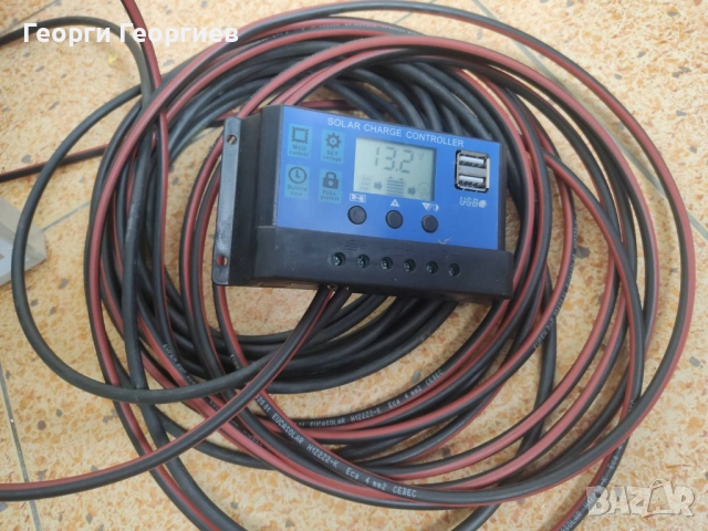 Малка соларна система 100W с контролер и 14 метра Соларни кабели, снимка 2 - Соларни лампи - 52751656
