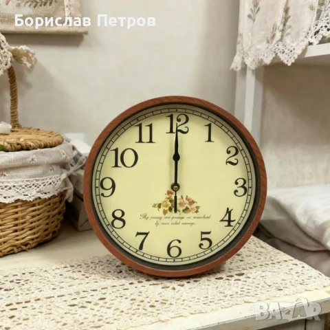 Стенен часовник Ø 25 см — стилен акцент за дома или подарък, снимка 2 - Стенни часовници - 55978063