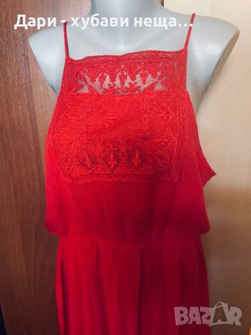 Червена нова рокля, голям размер🌸🌹👗XL🌸🌹👗  арт.099, снимка 2 - Рокли - 26386318