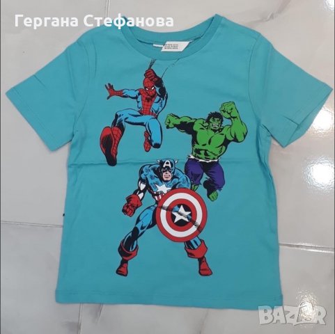 Тениска Marvel Размери -1/2г.2/4г.4/6г.6/8г.8/10г. Цена -15 лв, снимка 1 - Детски тениски и потници - 35850071