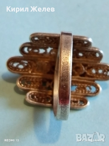 Авторски ръчно изработен сребърен пръстен с АХАТ филигранна изработка Арт бижу 52777, снимка 8 - Пръстени - 53039960