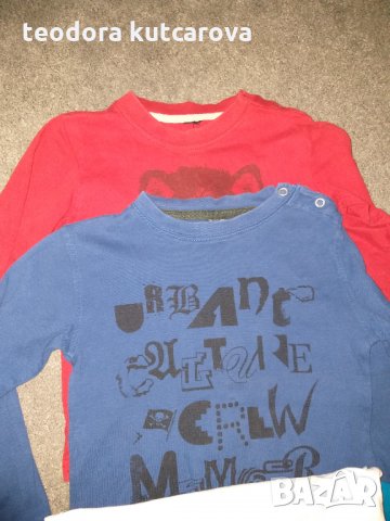 2 блузи с дълъг ръкав, 1 тениска и нова пижама, снимка 2 - Детски Блузи и туники - 34032281