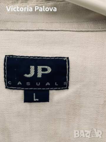 Риза JP CASUALS лен 55% ,памук45%, снимка 3 - Ризи - 36246607