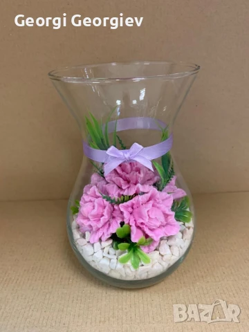 цветя изработени с глицеринов ароматен сапун , снимка 5 - Декорация за дома - 50807930