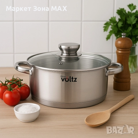 Тенджера Voltz Плитка, Индукция, Неръждаема стомана, снимка 3 - Съдове за готвене - 52934107