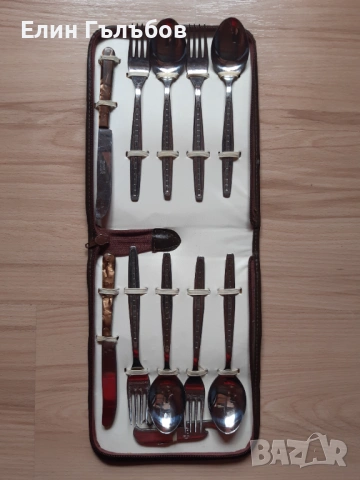 Комплект-вилици,лъжици и нож "ВТ" в стилен несесер,ретро, снимка 11 - Антикварни и старинни предмети - 53258109