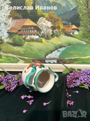 Керамична вазичка с изрисувани цветя в отлично състояние., снимка 2 - Декорация за дома - 49980343