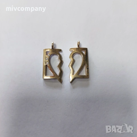 Златна висулка(сърце) 2 части 3.14гр., снимка 2 - Колиета, медальони, синджири - 53684026