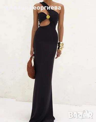 Дълга черна рокля 