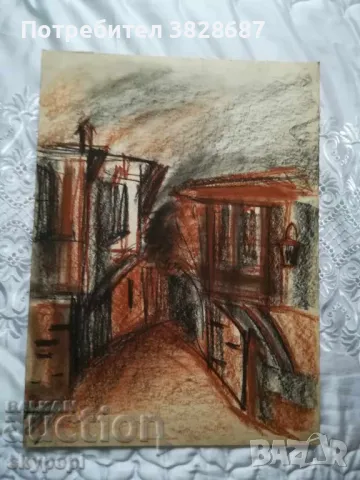 Картина - пастел " Стария Несебър ", снимка 3 - Картини - 48277067