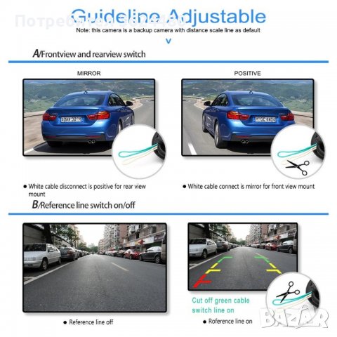 Вътряща се камера за автомобил за задно и предно виждане, снимка 5 - Аксесоари и консумативи - 39501829