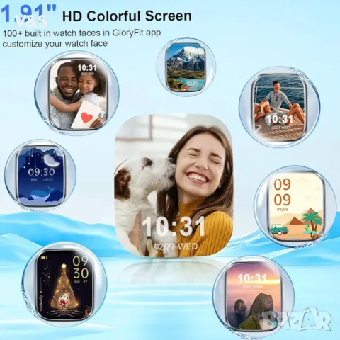 Смарт часовник, 1,91" интелигентен часовник за мъже, жени (отговаряне/осъществяване на повикване), , снимка 5 - Смарт гривни - 47887531