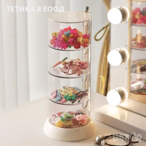 Кутия за бижута, 4 отделения, материал акрил, снимка 5 - Подаръци за жени - 49274227