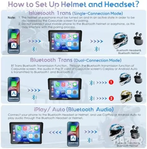 Нов BMW GPS екран с Bluetooth и CarPlay функционалност за мотоциклет, снимка 4 - Друга електроника - 48306896