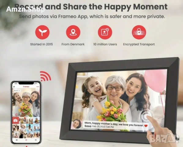 10.1" Smart Цифрова рамка за снимки дигитална фоторамка 1280х800 HD IPS сензорен екран, снимка 10 - Друга електроника - 48621394