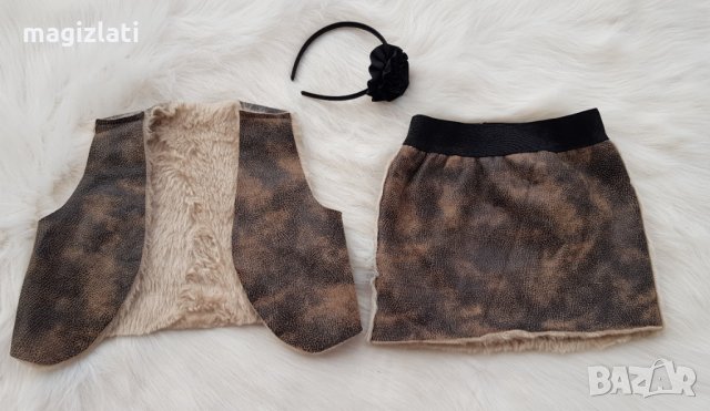 Нов кожен комплект  пола и елек 3-4 години - зимни, снимка 5 - Детски рокли и поли - 34753943