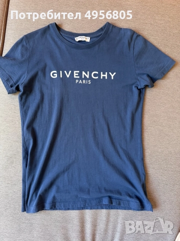 Оригинална тениска Givenchy Paris - Тъмносиня - Размер M
