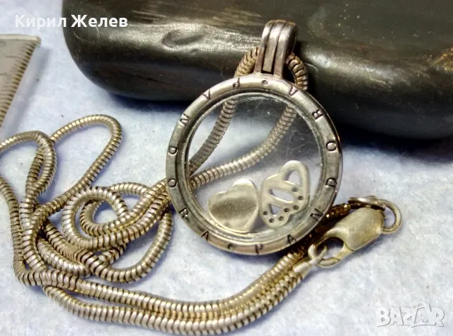 PANDORA Родиран СРЕБЪРЕН МЕДАЛЬОН ПАНДОРА ЦИРКОНИ ЕМАЙЛ и СТЪКЛО с СРЕБЪРНА ВЕРИЖКА СРЕБРО 925 26259, снимка 6 - Колиета, медальони, синджири - 49426341