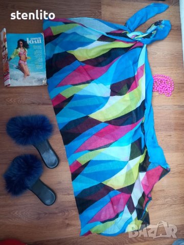 Плажен шал/парео разноцветен, снимка 1