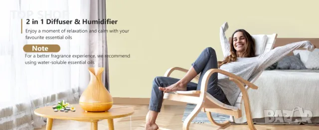 Смарт овлажнител - арома дифузер- Maxcio Smart Aromatherapy Scented Oil Diffusers, снимка 10 - Овлажнители и пречистватели за въздух - 48670259