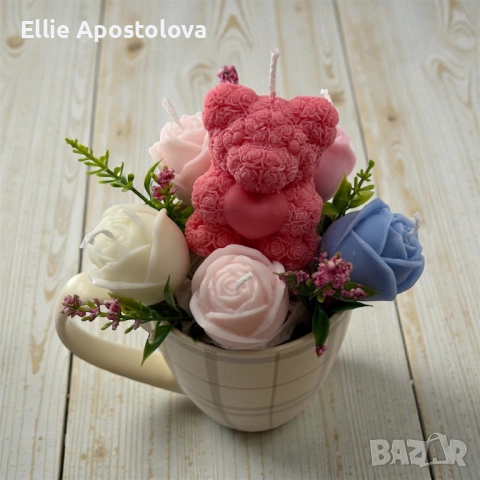 Букет от соеви свещи