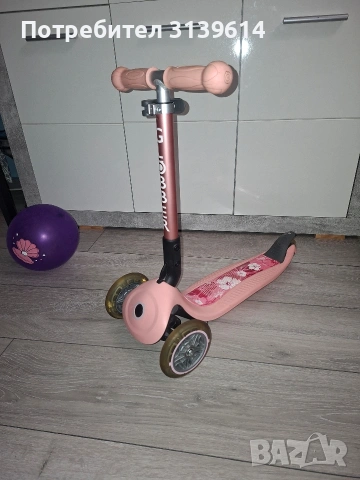 Тротинетка розова Globber Junior Foldable Lights Ecologic, снимка 2 - Скутери и тротинетки - 53851543