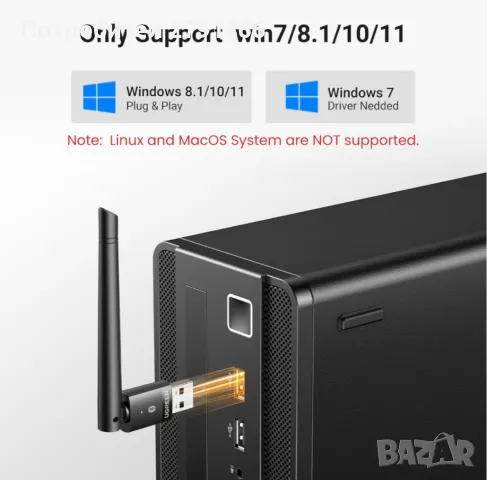 UGREEN Bluetooth 5.4 адаптер за компютър, USB адаптер с голям обхват (BR+EDR+BLE) за Win11/10/8.1, снимка 4 - Кабели и адаптери - 50281485
