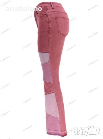 Дамски клоширани дънки с висока талия Colorblock, 3цвята - 023, снимка 10 - Дънки - 39745756