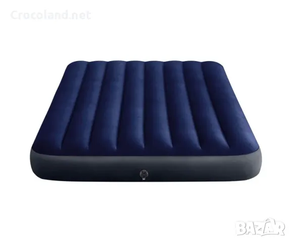 Надуваем матрак Intex Classic Downy, 137 х 191 х 25 см, Fiber-Tech, плюшен, PVC, син