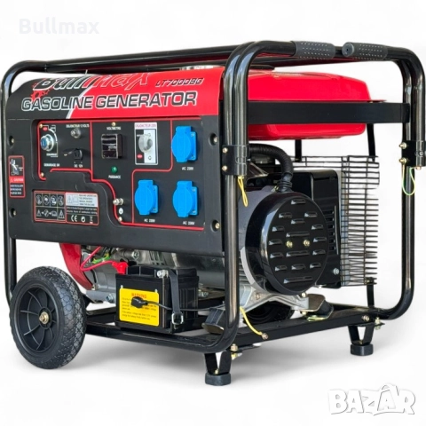  Бензинов генератор за ток Bullmax 7KW, Монофазен, Ел Старт, 420сс, Преносим назад, снимка 5 - Генератори - 52569752