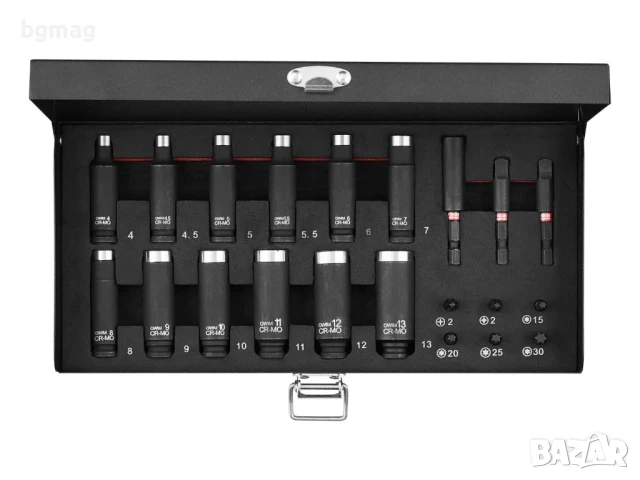 Parkside Performance комплект ударни вложки ¼'',21 части, снимка 5 - Други инструменти - 50505940