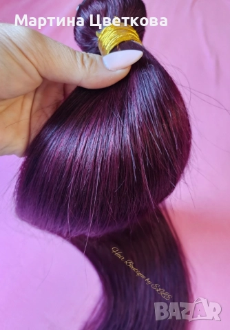 Нова естествена тъмночервена коса , снимка 4 - Аксесоари за коса - 52318385