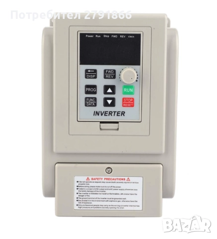 Еднофазен инверторен PWM 220V AC честотен преобразувател VFD контролер на скоростта 2.2kW max, снимка 4 - Друга електроника - 51690200