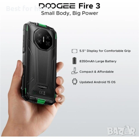 Doogee Fire 3, 12GB 64GB, 5.5 HD+, 8350mAh, Green, снимка 3 - Други - 53843125