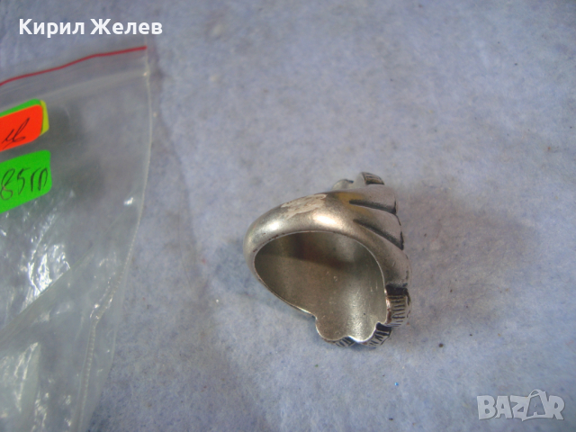 ДЪЛБОКО ПОСРЕБРЕН АРТ ДЕКО СКЪПОЦЕНЕН МЕДЕН ПРЪСТЕН с ПОЛИРАН БЯЛ АХАТ 38911, снимка 13 - Пръстени - 36411245