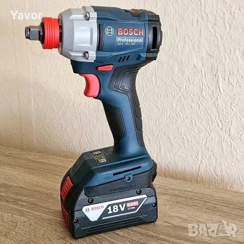 Нов безчетков акумулаторен ударен гайковерт BOSCH GDX 18V-285 , 2 x 5.0Ah батерии и зарядно, снимка 5 - Винтоверти - 54072412