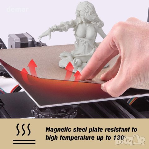 DERUC PEI лист за 3D принтер, 3D печат - 310 x 310mm, снимка 4 - Консумативи за принтери - 44324801