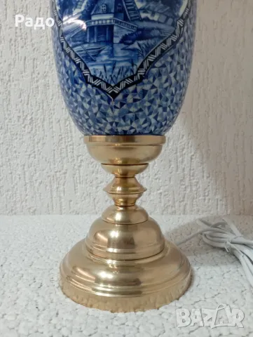 Красива голяма старинна порцеланова лампа, снимка 2 - Антикварни и старинни предмети - 47966953