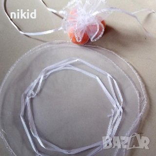 кръгли бели торбички торбичка от органза органзени тюл за подаръци подаръчета подаръчна торбичка, снимка 2 - Други - 39269259