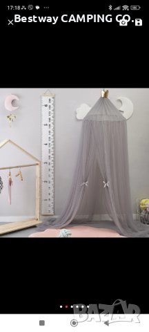 Балдахин, нова стока тюл с обръч и кукичка против комари, мухи, буболечки и др, за двойно легло, снимка 15 - Къмпинг мебели - 41044410