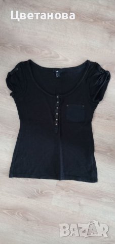 Черни блузки р-р 36, снимка 2 - Тениски - 40603737