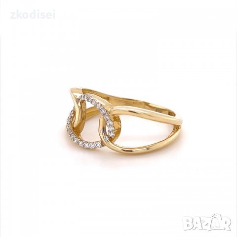 Златен дамски пръстен 2,3гр. размер:58 14кр. проба:585 модел:11774-4, снимка 2 - Пръстени - 38846066