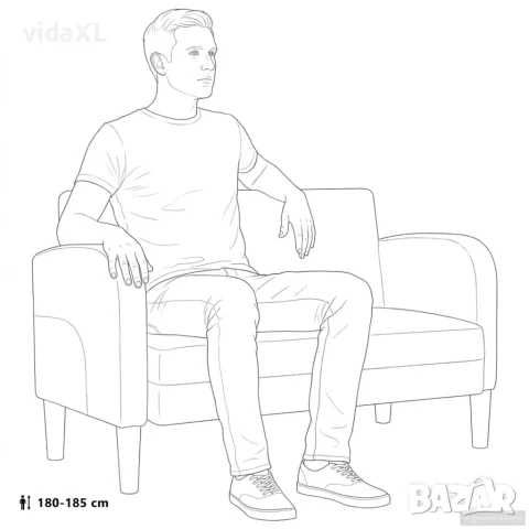 vidaXL Диван с мека мебел, тъмносив, 110 см, изкуствена кожа, снимка 9 - Дивани и мека мебел - 56147485