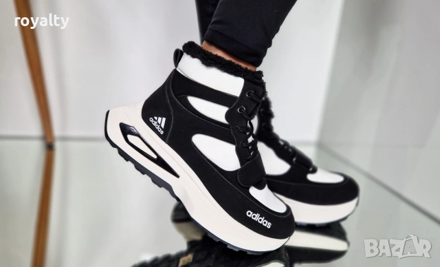 Adidas Бяло и Черно Зимни Дамски Боти 