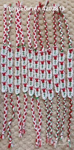 Ръчна изработка . Гривни " Лалета " тип макраме от памучни конци 
