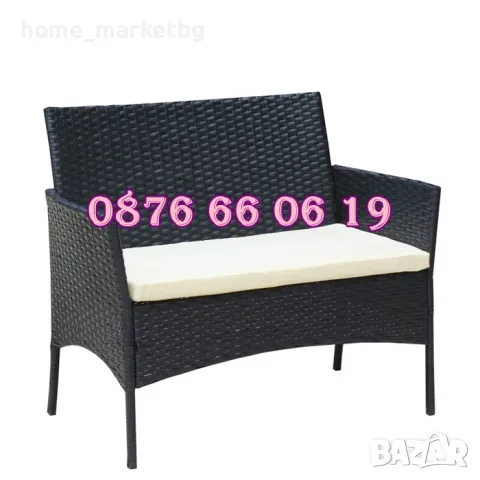 Градински ратанов комплект 4 части /маса, диван и 2 фотьойла/, снимка 6 - Градински мебели, декорация  - 49903492