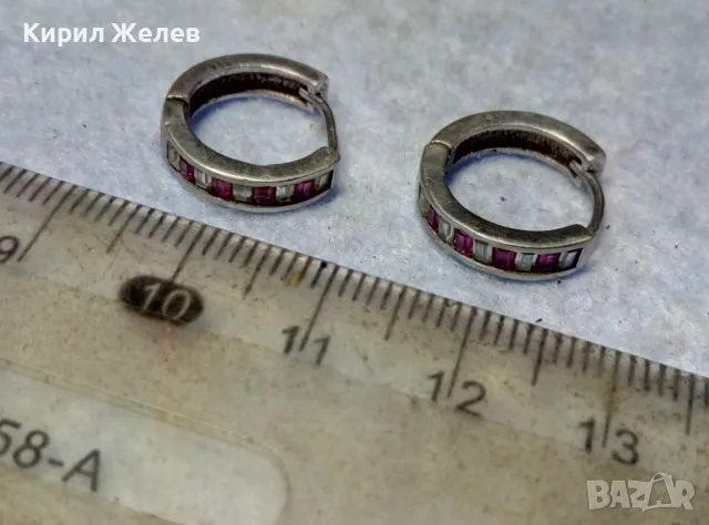 ПРЕКРАСНИ РУБИНЕНИ СРЕБЪРНИ ОБЕЦИ - АНГЛИЯ СРЕБРО 925 с ЮВЕЛИРНО ФАСЕТИРАНИ РУБИНИ 50065, снимка 6 - Обеци - 49704566