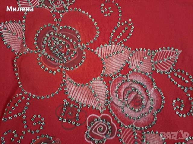 Червена тениска, снимка 5 - Тениски - 41635962